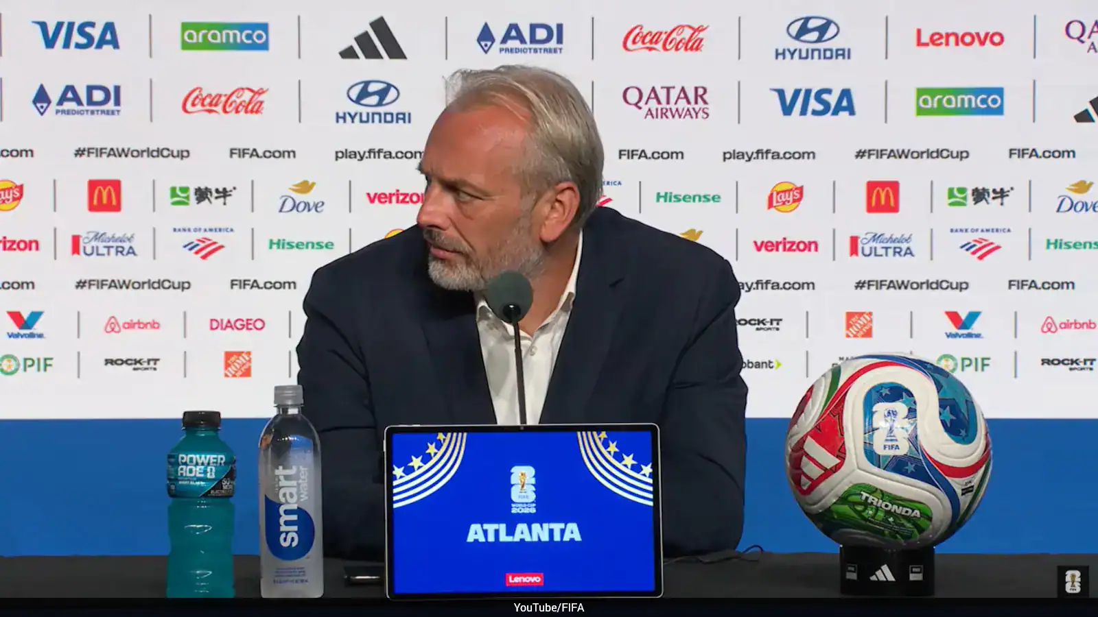  DR Congo coach Sebastian Desabre appeared shocked at the announcement of his father's passing in the press conference after their defeat to England. (X)