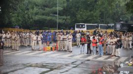Police personnel at Jantar Mantar (Express Photo by Tashi Tobgyal)