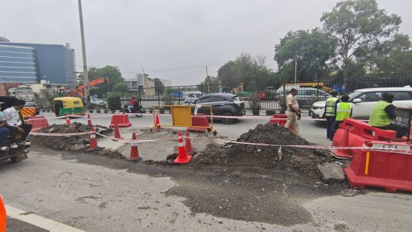 Repairs continued through Wednesday; all lanes are expected to be opened to traffic by evening. (Express Photo)
