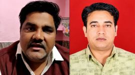 The complaint against Tahir Hussain (left) alleged that rioters operating from his building had executed the attack against Ankit Sharma. (Express File)