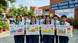 delhi school pollution awareness drive