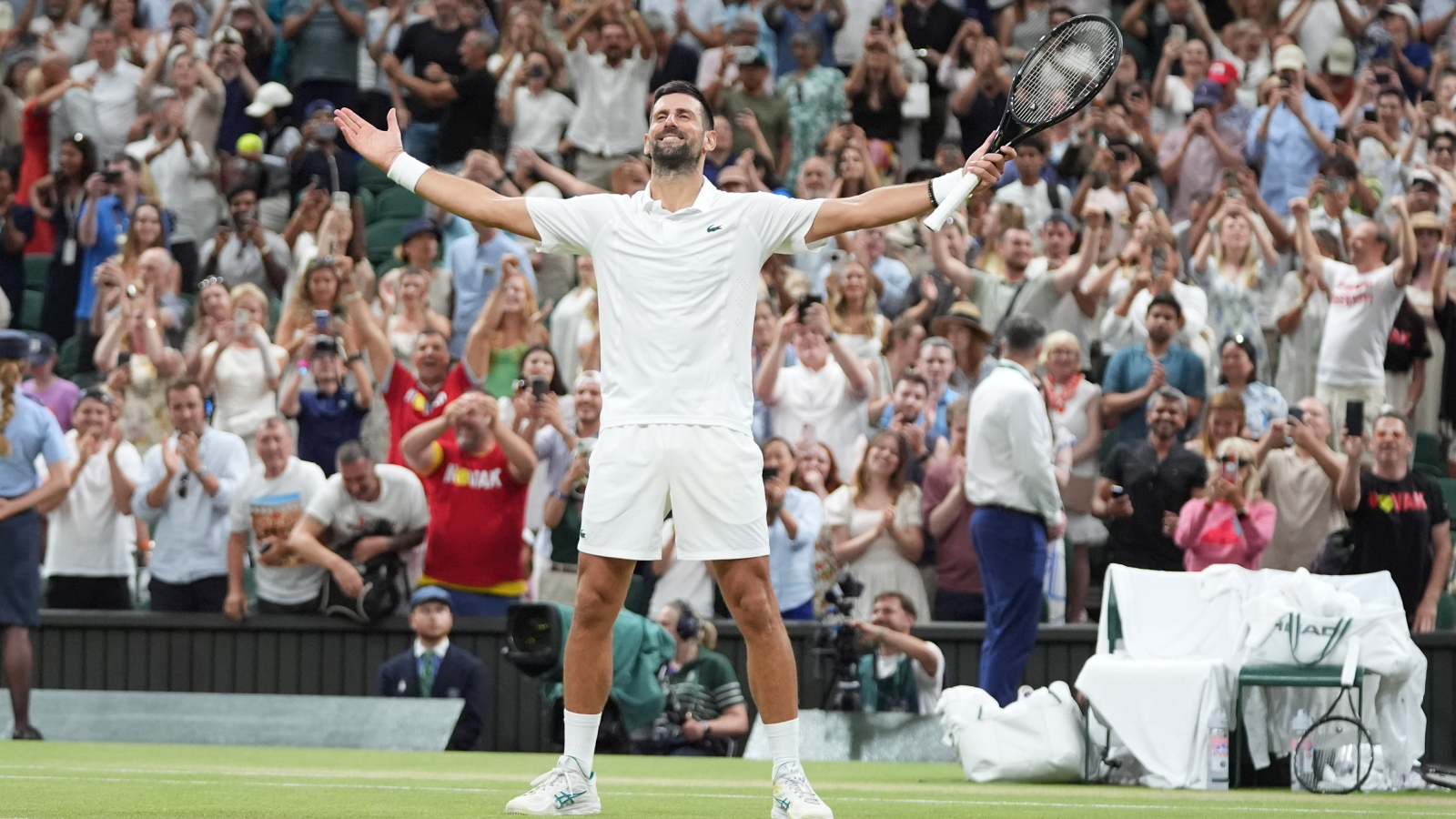 5 hours 15 mins! Djokovic beats Auger-Aliassime in longest Wimbledon quarterfinal