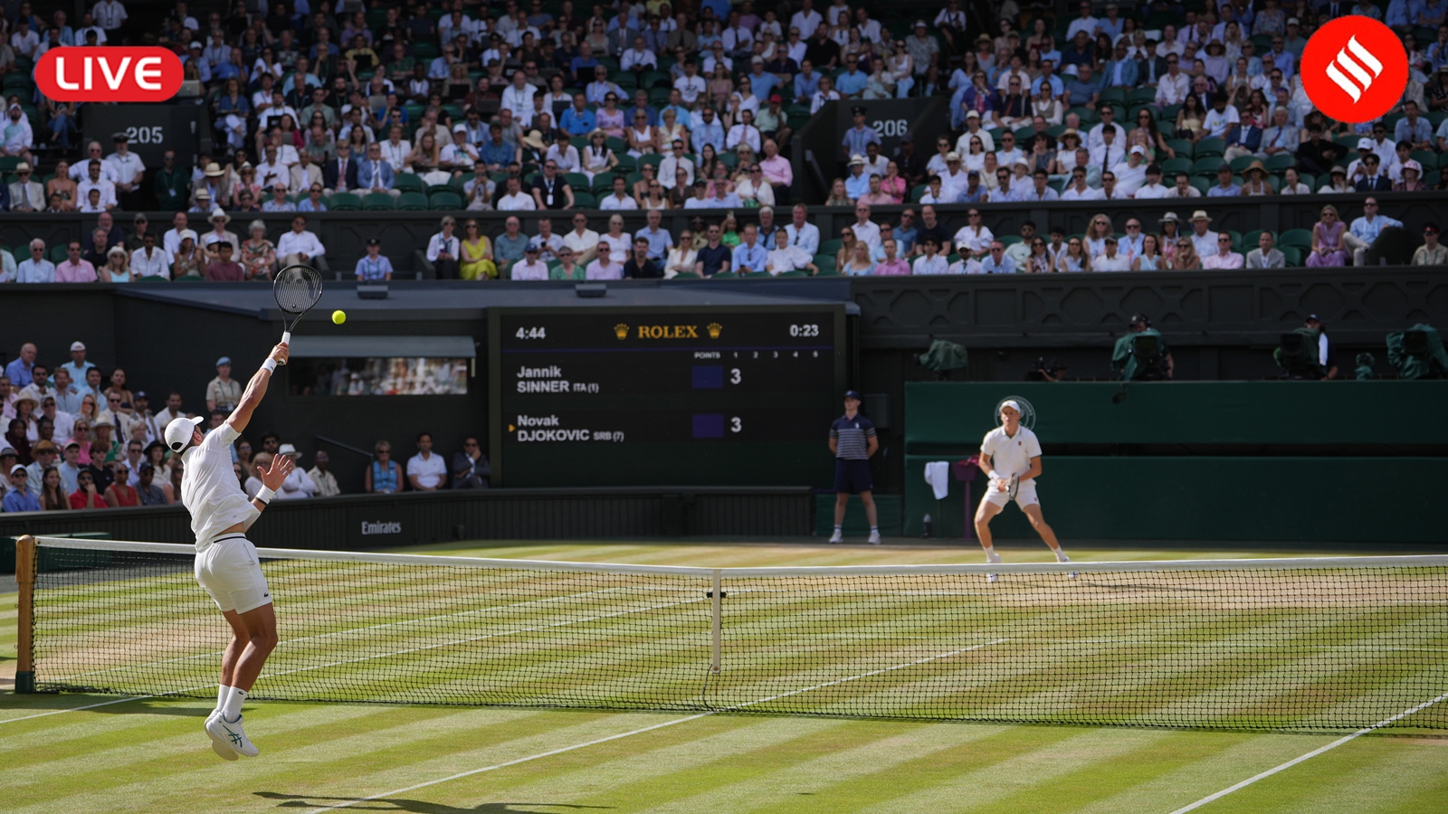 Novak Djokovic vs Jannik Sinner Live Score, Wimbledon 2026 Semifinal: Sinner wins first set 6-4