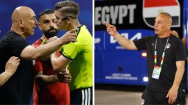 Born five minutes apart in 1966 in Helwan, south of Cairo, Hossam (L) and Ibrahim Hassan (R) joined Al Ahly's academy together at 13. (AP Photo/Reuters)