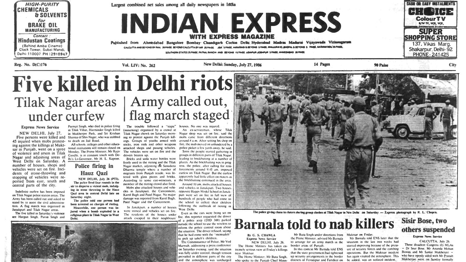 Five Killed in 1986 Delhi Riots Following Punjab Killings