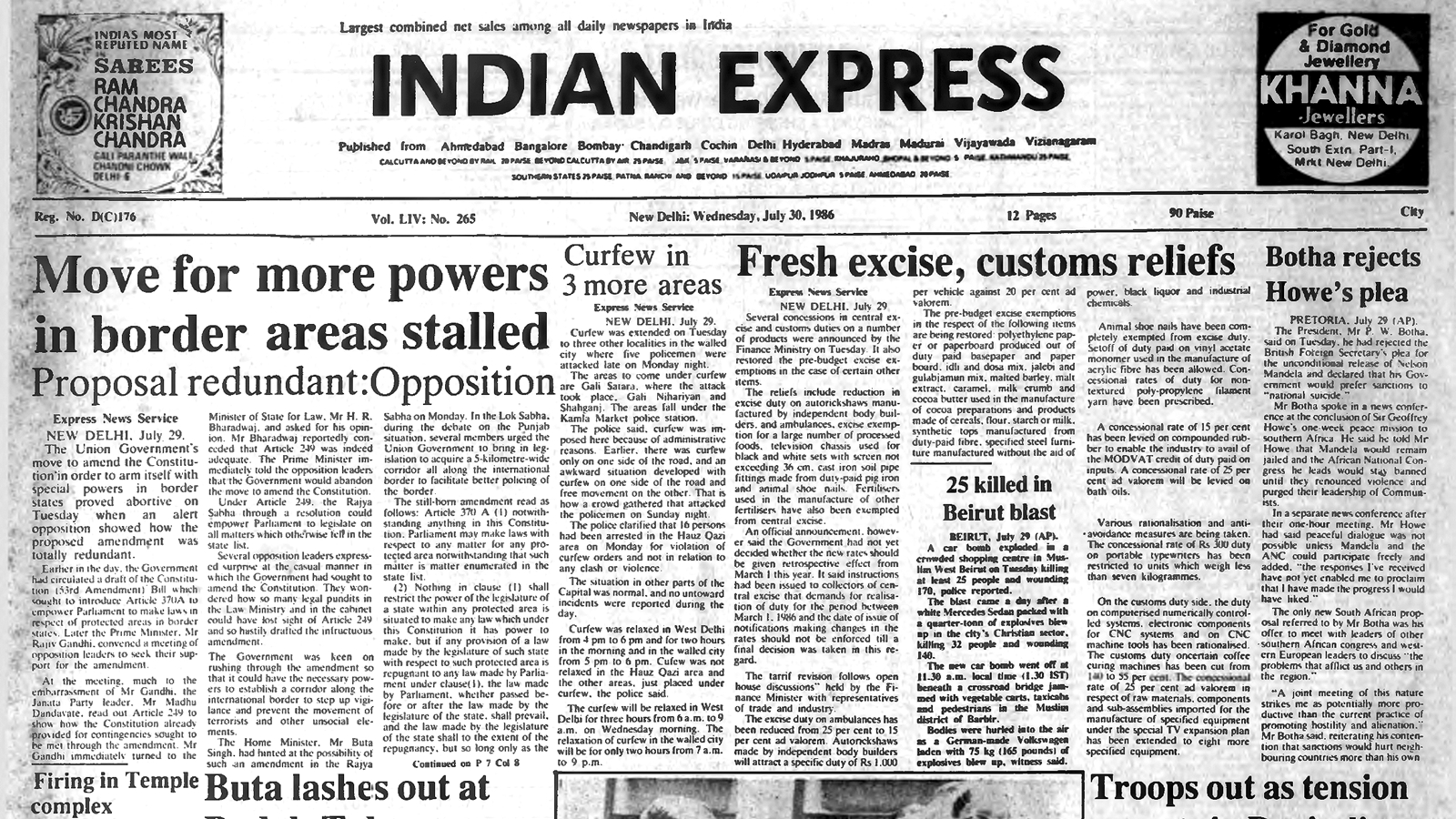 40 years ago July 30, 1986: Opposition stops amendment