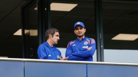 Gautam Gambhir Head Coach of India and Shubman Gill (C) of India during a training session at the Edgbaston, Birmingham, England on July 13, 2026. Photo: Deepak Malik / CREIMAS for BCCI