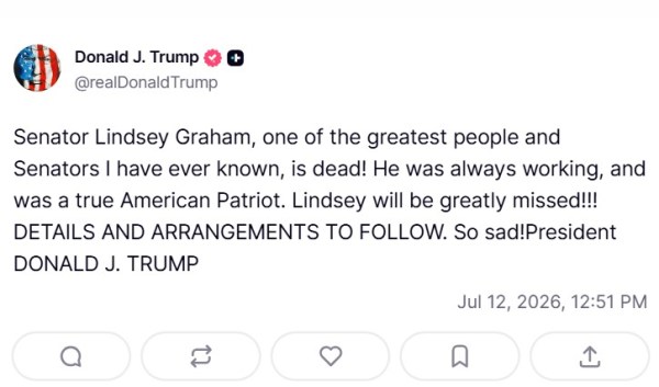 US Senator Lindsey Graham, staunch Trump supporter, dead at 71 2 trump on graham's death