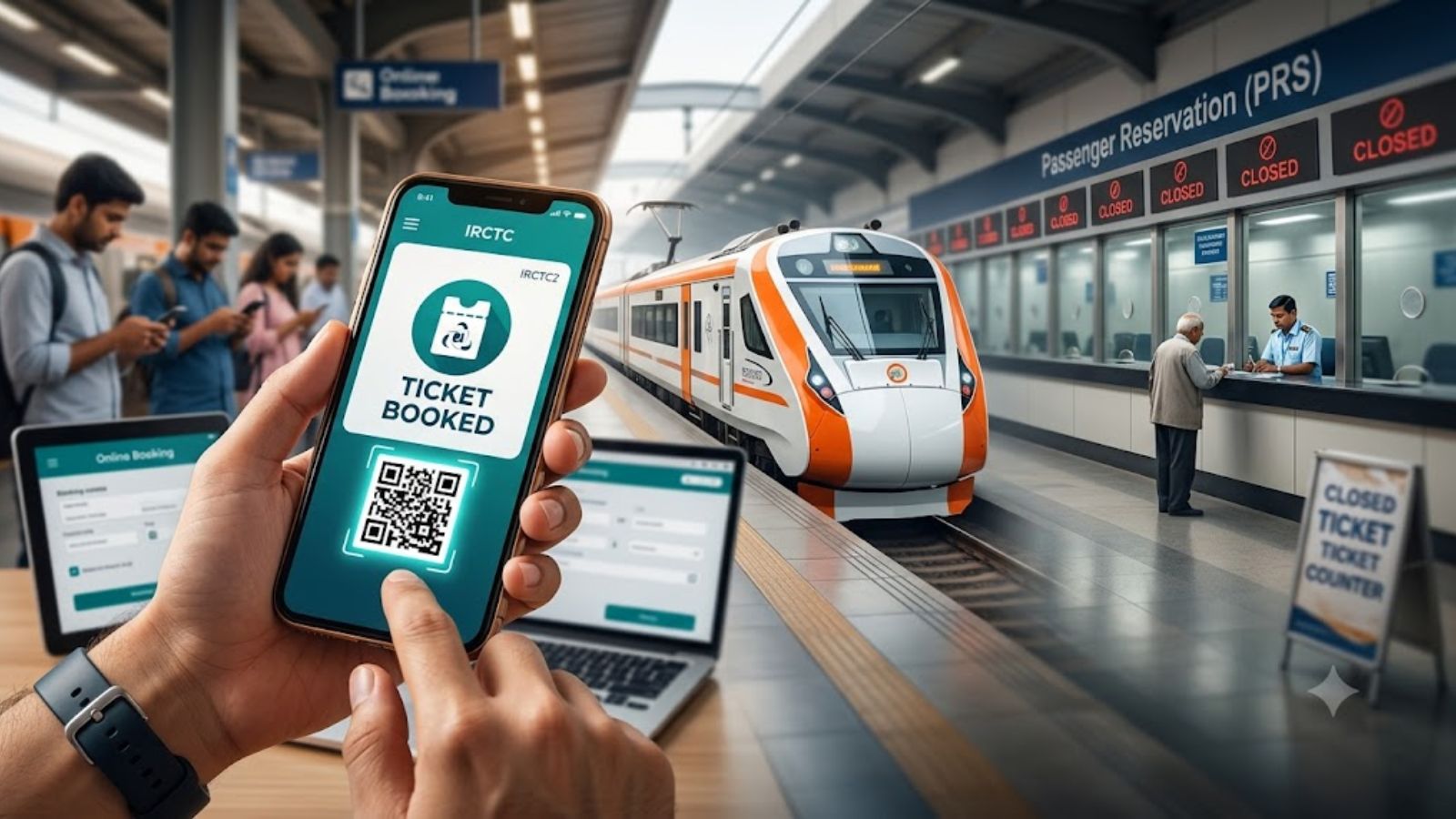 89% of Indian Railways tickets booked online as counter sales drop to 11% (Image generated using AI)