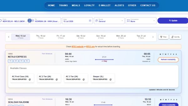 Train ticket booking from IRCTC beta website (Image: IRCTC)