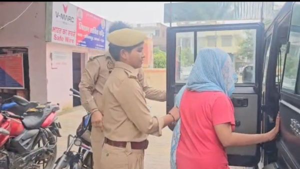 The accused, Damini, in police custody. (Express Photo)