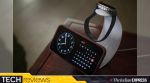 The Stuffcool charging dock can simultaneously power an iPhone, Apple Watch and AirPods from a single USB-C-powered base. (Image: The Indian Express/ Nandagopal Rajan)