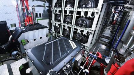 An interior view of India's first hydrogen-powered train, the NaMo Green Rail, showing hydrogen storage tanks and fuel cell systems ahead of operations on the Jind-Sonipat route, in Haryana on Wednesday. (@NayabSainiBJP X/ANI Photo)