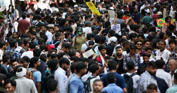 Protests in New Delhi.