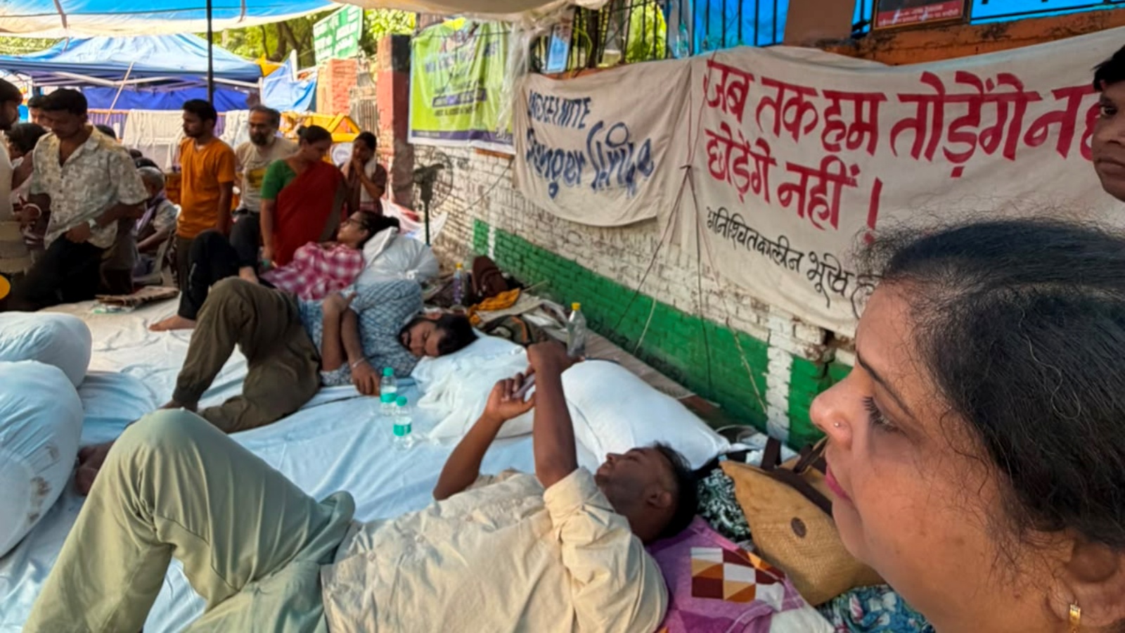 Will continue our vigil here: next to Sonam Wangchuk’s stage, 3 PhD students on protest fast