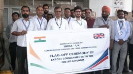 First cargo shipment flagged off from Amritsar airport under India-UK FTA (Image Credit- ANI/X)