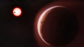 LHS 1140b orbits within the habitable zone of its red dwarf star about 49 light-years from Earth. (Image: NYT)