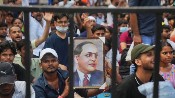 Students participate at the Protest led by Abhijeet Dipke at Jantar Mantar (Express photo by Abhinav Saha)