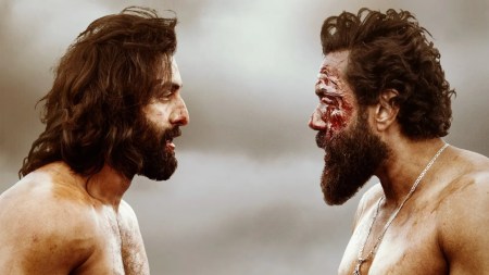 Ranbir Kapoor in the fight sequence with Bobby Deol