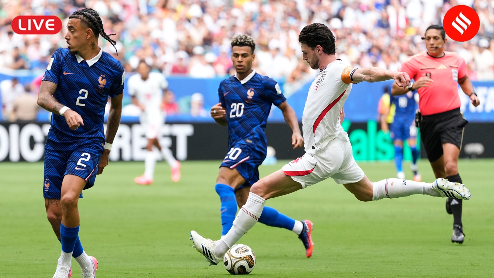 France vs England FIFA World Cup 2026 Match Live Updates: FRA 0-2 ENG in 1st half; England dominant in 1st half
