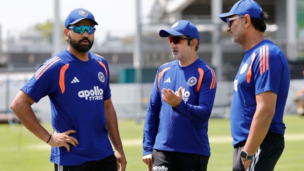 Rohit Sharma with India head coach Gautam Gambhir and batting coach Sitanshu Kotak. (CREIMAS)