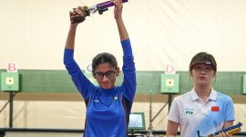 The final Sainyam walked into had an Olympic champion, a reigning world number one, and two Chinese shooters on home soil. By the time it ended, the 22-year-old from Chandigarh had beaten all but one of them. (NRAI Photo)