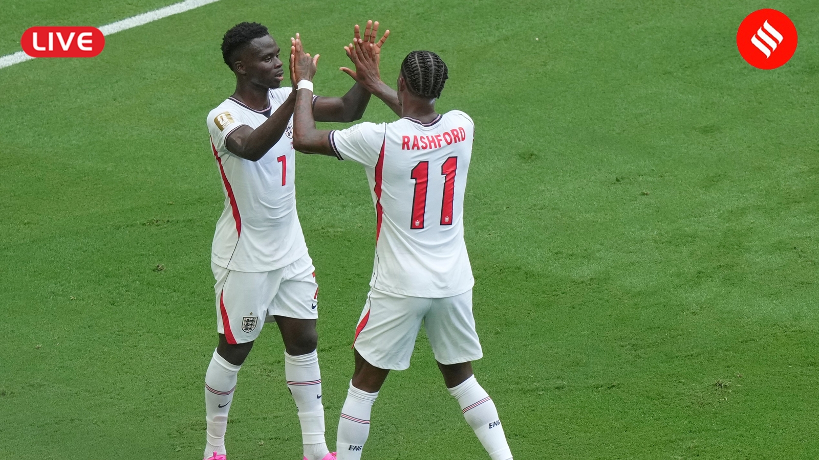 France vs England FIFA World Cup 2026 Match Live Updates: Saka scored twice as England slammed in four goals in the first half. (AP)