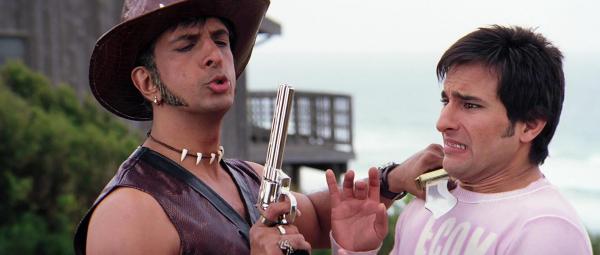 Jaaved Jaaferi and Saif Ali Khan in Salaam Namaste.
