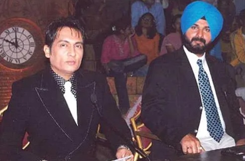 Shekhar Suman and Navjot Singh Sidhu on The Great Indian Laughter Challenge.