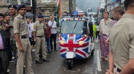 The police issued a challan of Rs 1,500 in the name of the foreign tourist who was driving the three-wheeler. (Express Photo)