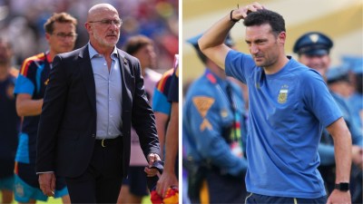 Spain reached the final under Luis de la Fuente. He had once been one of Argentina manager Lionel Scaloni's instructors. (AP Photo)
