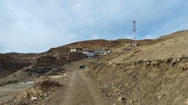 A link road connecting a remote village in Spiti Valley, where local daily-wage workers were employed for road maintenance. (File Photo)