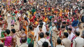 Over 100 people reported health issues as the Opposition questioned the Odisha government's crowd management. (ANI Photo)