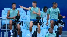 Switzerland's captain, Granit Xhaka (centre) is from Basel — one of the world's richest metropolitan regions and home to pharmaceutical behemoths. (Photo: AP)