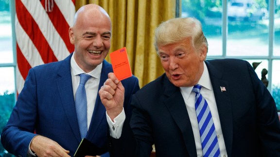 US President Donald Trump has admitted that he intervened to get FIFA to allow Folarin Balogun to play the hosts' FIFA World Cup round of 16 match against Belgium. (AP Photo)