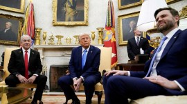 US President Donald Trump and US Vice President JD Vance meet Israeli Prime Minister Benjamin Netanyahu at the White House in Washington. (REUTERS FILE)