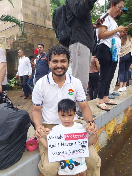 youngest protester at shivaji park rally