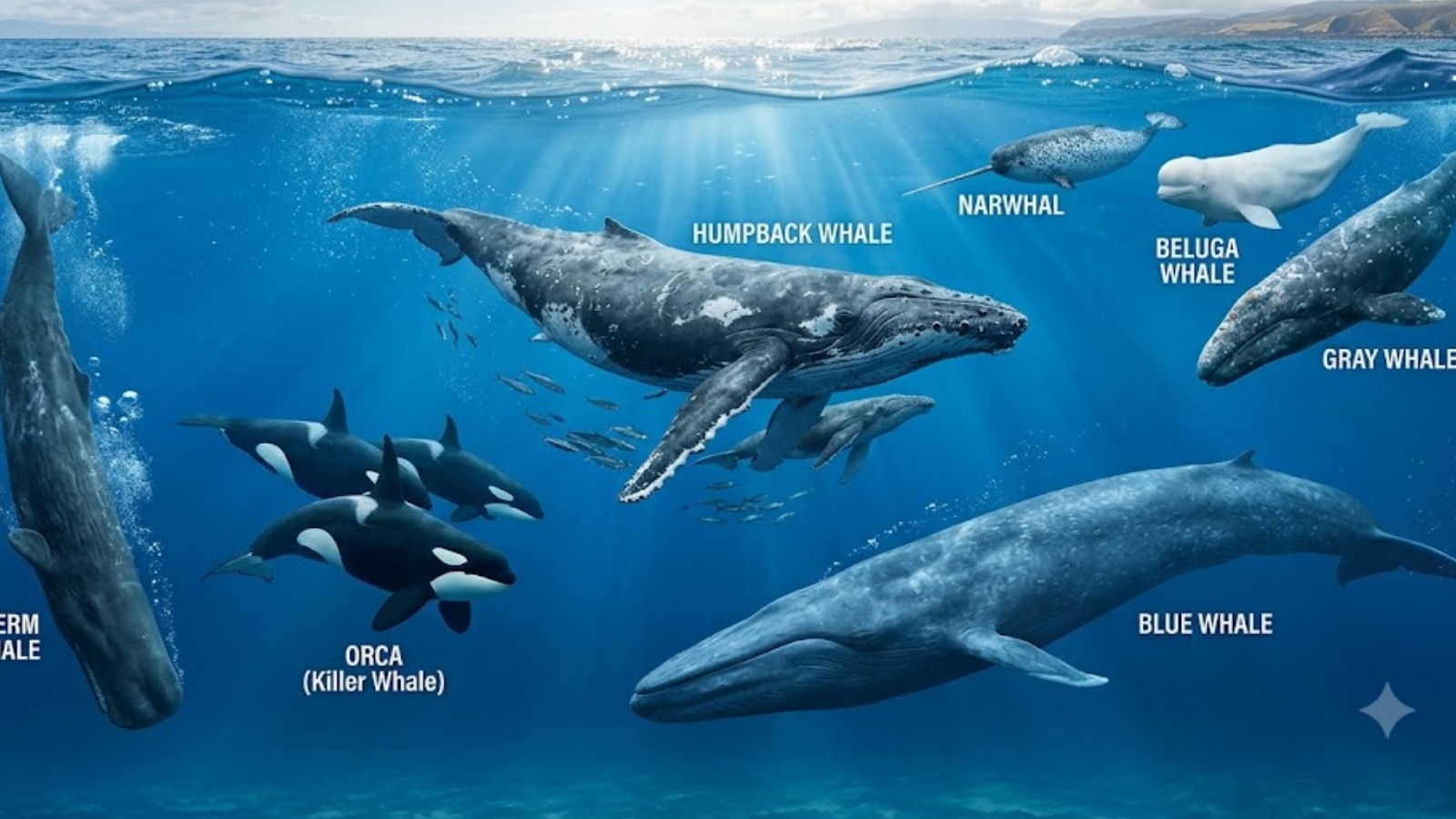 7 types of whales found in the ocean