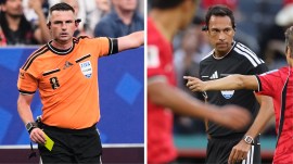 FIFA World Cup: English referee Michael Oliver and Argentine Facundo Tello (R) cannot officiate matches involving each other's country despite a neutral setting. (AP Photo)