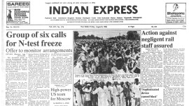 Calls for N-test freeze, nuclear disarmament, Action against rail staff assured, Reagan’s team for Moscow, 40 Years Ago, Amritsar-TataNagar Express, editorial, Indian express, opinion news, current affairs