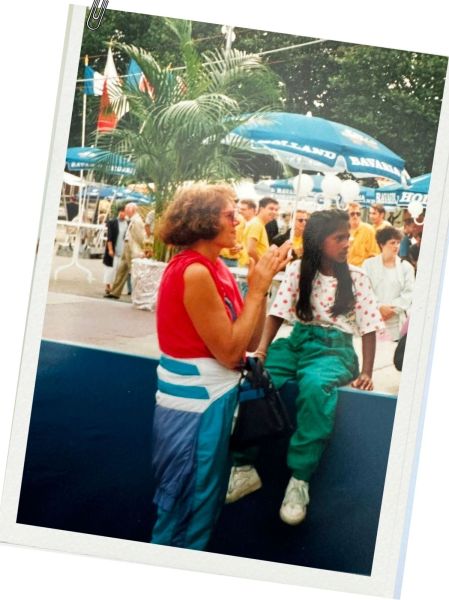 Meena and her mother at a gathering. Credit: Meena Getlink