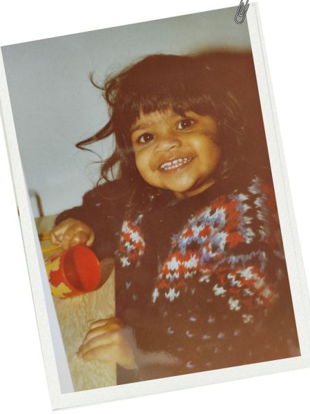 Baby Minal smiles at the camera. Credit: Minal Tijssen 