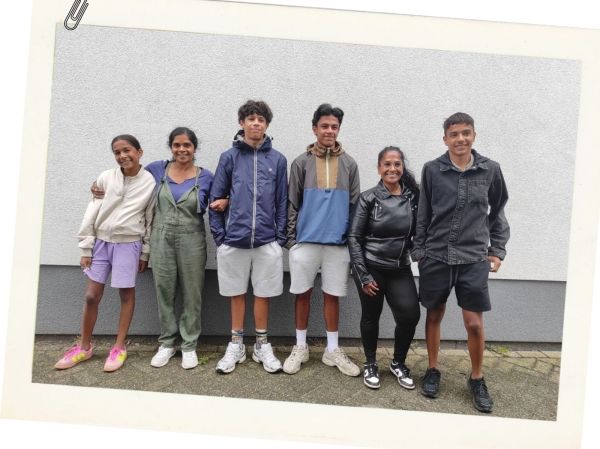 Minal and Meena with their children. Credit: Minal Tijssen 