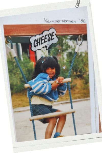  A 1986 photograph of Minal at a Dutch holiday resort, Kempervennen. Credit: Minal Tijssen 