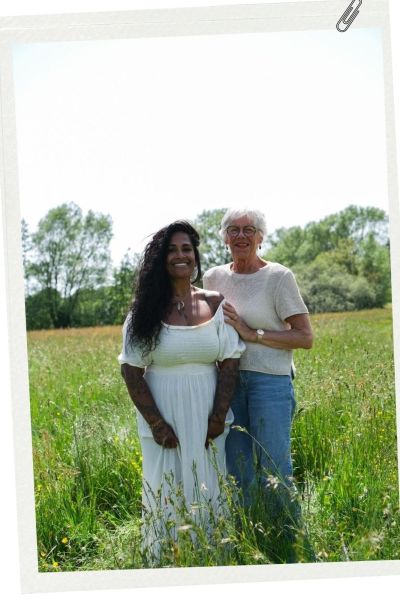 Meena poses for a photo with her mother Joke. Credit: Meena Getlink