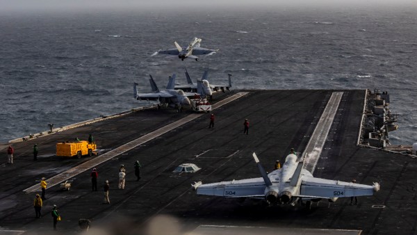 An F/A-18E Super Hornet, launches from the flight deck of Nimitz-class aircraft carrier USS Abraham Lincoln. (REUTERS FILE) 
