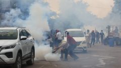 Chandigarh-Mohali border tense: Water cannons, tear gas used to stop protesters