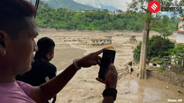 Police said a glacier that melted in Tibet caused the Bhote Koshi River to flood around 9.15 am in Nepal