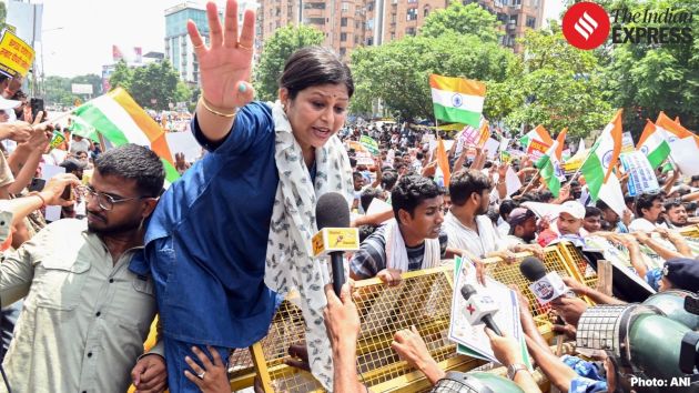 Slogans were chanted, and placards waved as the crowd moved on Choudhary’s home