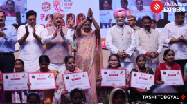 Delhi CM Rekha Gupta hands over Lakshmi Yojna approval letters